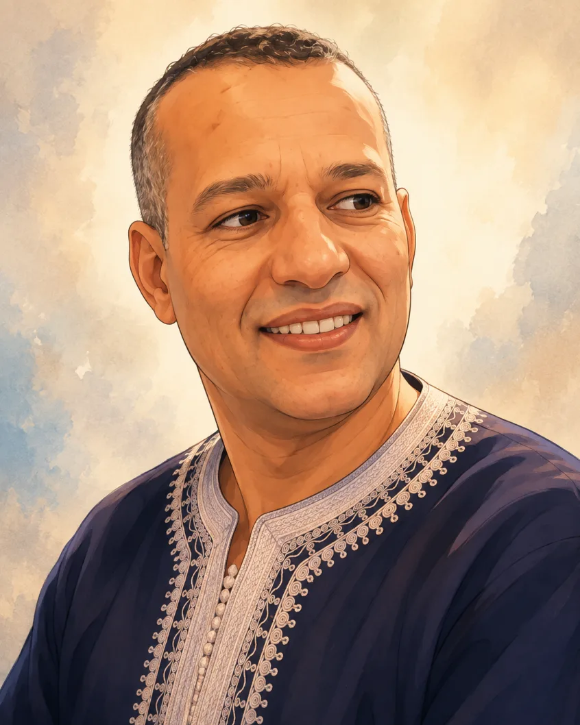 Portret van Ahmed Moustaid